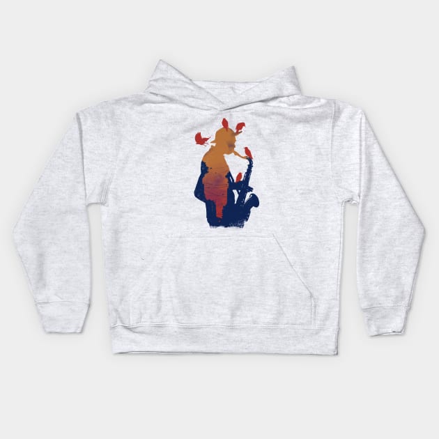 Sunset Jazz Kids Hoodie by GODZILLARGE